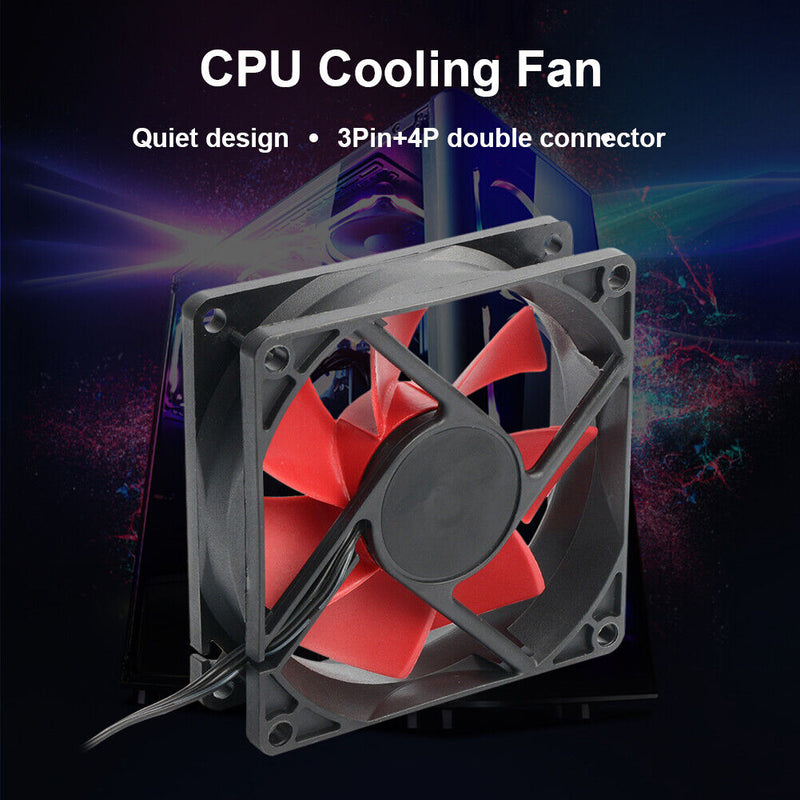 Computer Case 80mm Fan 3Pin+4Pin Radiator Cooler 12V Chassis Water Cooling Fans