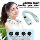 3000mAh LED Digital Air Cooling Hanging Neck Bladeless Sports Fans (Green)