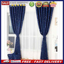 Star Pattern Window Shading Curtain Blackout Bedroom Balcony Home Purdah(D)