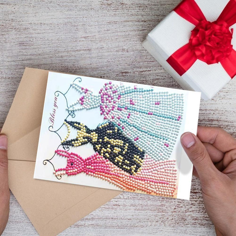 5D Partial Round Diamond Painting DIY Greeting Wedding Cards Party Xmas Decor