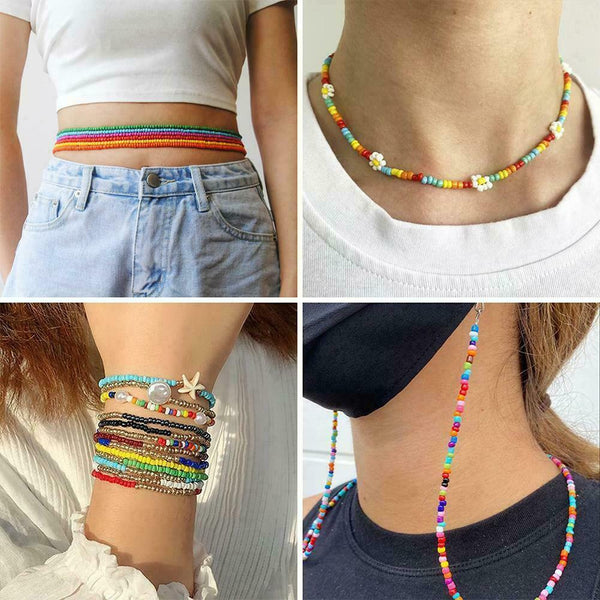 Glass Beads Box Set Spacer Beads For Jewelry Making Bracelet NE Diy AU P9I6