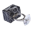 White Love Super Big Diamond Ring Keychain For Your Lover Romantic Gift
