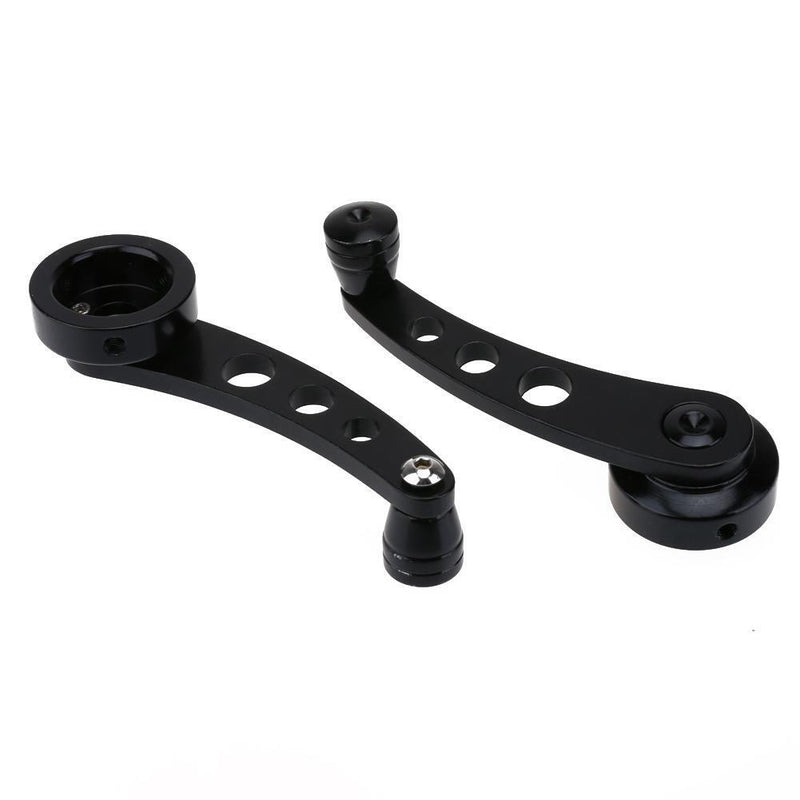 2pcs Aluminum Alloy Car Window Handle Winder Riser Replacement(Black) Newly