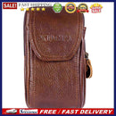 10pcs Men Cowhide Leather Phone Bag Solid Color Three-layer Holder
