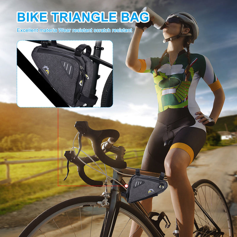 Bike Triangle Frame Bag - Bicycle Storage Top Tube Front Pouch Cycling Accessory