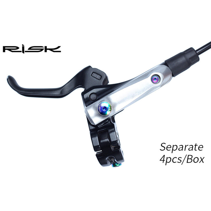 RISK 4x Bike Hydraulic Brake Bolt Cylinder Fix Screw (Colorful Separate)