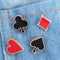 Women Men Poker Shaped Alloy Club Collar Pins Boutonniere Brooches Badges