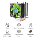POLAR ICEFLOW CPU Cooler Green Blade Fan 2 Heatpipes Aluminum Fin CPU Air Cooler