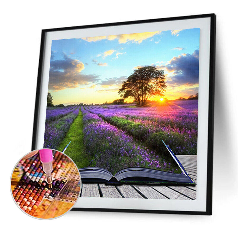 Sunrise Flower Sea Full Round Drill Mosaic Art Picture 5D Diamond Painting