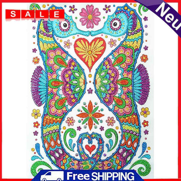 5D DIY Diamond Painting Hippo Partial Special Shape Drill Animal Picture Decor