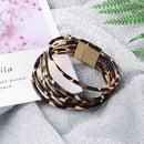 Wristband Bracelets & Bangles Leopard Leather Bangle  Magnetic Clasp Bracelet