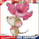 Partial Embroidery 14CT DIY Mouse with Flowers Printed Cross Stitch Kit Art