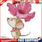Partial Embroidery 14CT DIY Mouse with Flowers Printed Cross Stitch Kit Art