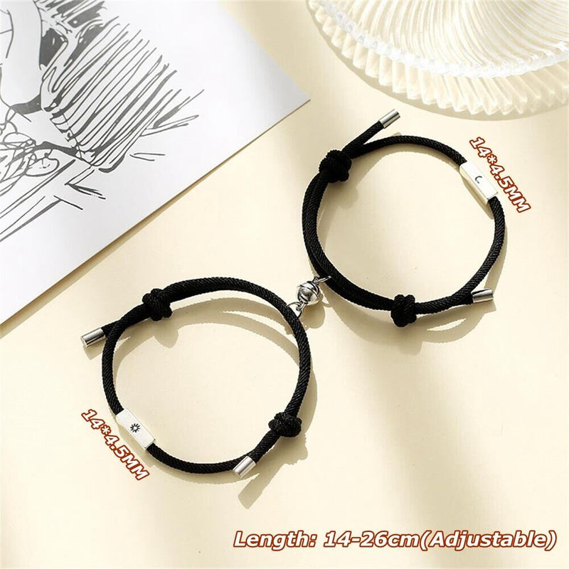 Women Men Fashion Rope Bracelet Stainless Steel Gift For Couple Magnet Bracelet