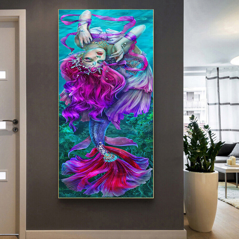 Mermaid DIY Zero Basis Paint by Number Kits Picture Colouring Kits Kill Time