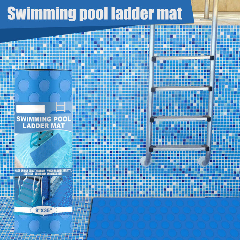 Blue Pool Ladder Mat - Pool Step Pad Wear-resistant & Non-slip Durable Cove