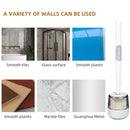 Silicone Toilet Brush - Punch-Free Wall Hanging Tool & Soft Head (White) Newly