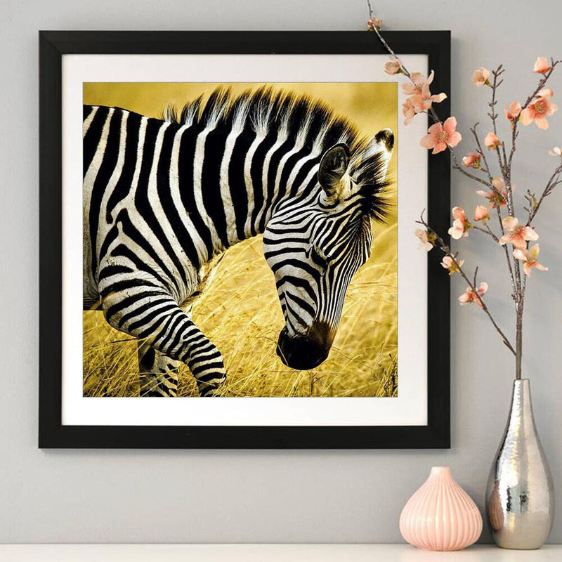 5D DIY Full Drill Diamond Painting Walking Zebra Embroidery Craft Needlework Set