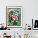 Blooming Peony Flower in Metal Frame Diamond Painting Full Drill 30x40cm (A22