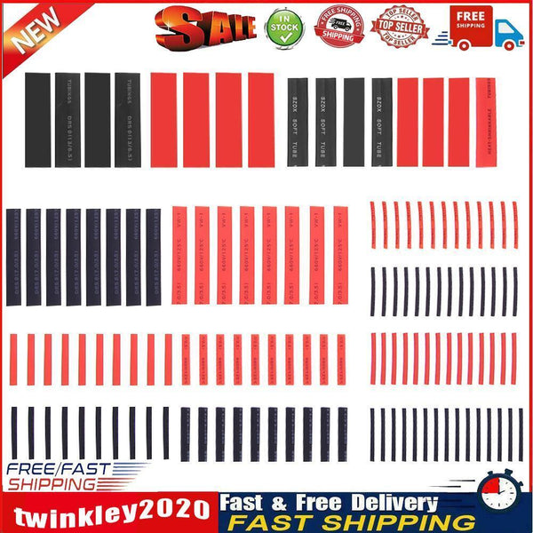 127pcs Dual Color Assortment Wrap Tubing Cable Insulation Heat Shrink Tube Newly