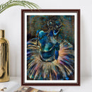 DIY Oil Paint by Numbers Blue Girl Hand Painted Acrylic Coloring Picture
