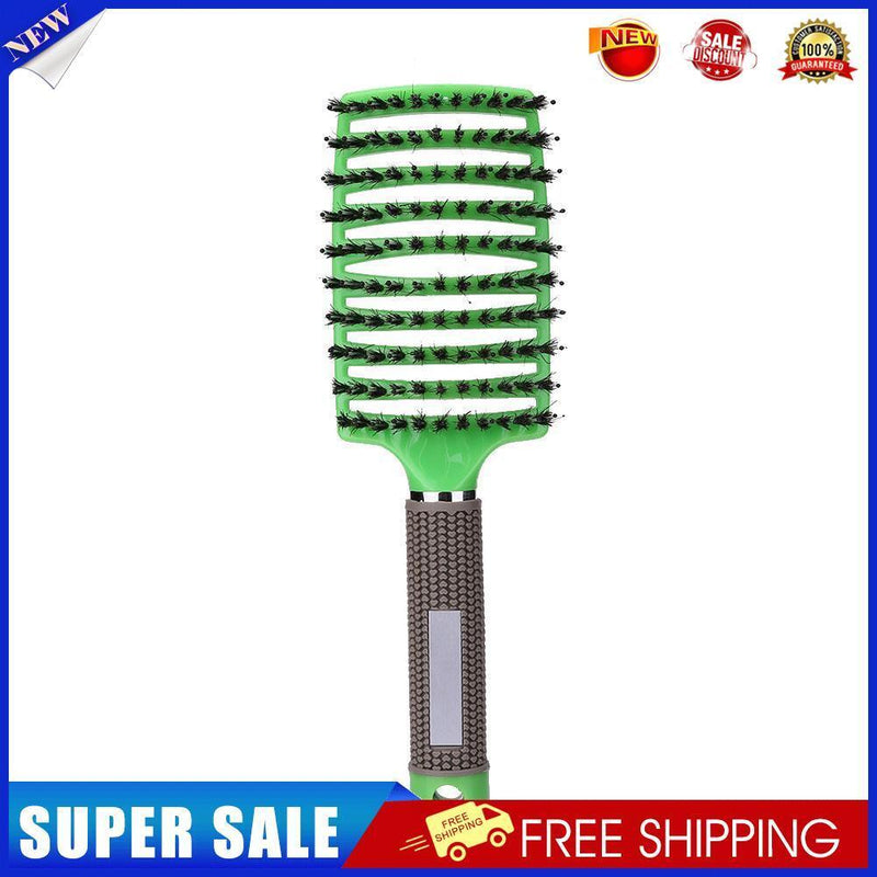 Scalp Massage Bristle Hair Comb Curly Straight Anti Static Hairbrush (Green