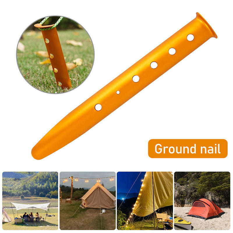 Snow & Sand Tent Stakes Pegs - Aluminum Alloy U-Shaped Tent Pegs (Golden) Newly
