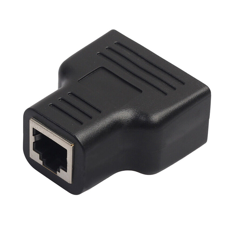 RJ45 Splitter Adapter 1 to 2 Dual Female Port CAT5/CAT 6 LAN Ethernet Sock