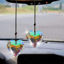 Crystal Ornament - Chandelier Crystal Heart Prism Pendant with Rope (Clear)
