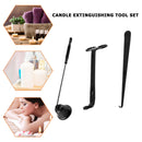Candle Oil Lamp Extinguisher Kit Stainless Steel Snuffer Hook Cutter Durable Set