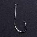 50pcs High Carbon Steel Barbed Fishing Hooks Sea Fishing Bait Holders(No.2)