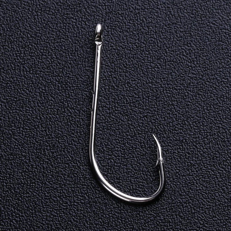50pcs High Carbon Steel Barbed Fishing Hooks Sea Fishing Bait Holders(No.2)