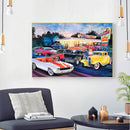 Digital Paint Car Painted By Numbers On Canvas Wall