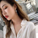 Stud Statement Stud Earrings Luxury Crystal Drop Long Tassel Letter D Earrings
