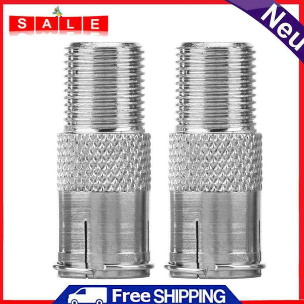 2pcs Zinc Alloy F Type to TV Coax Adapters Connectors Cable Couplers (A)