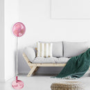 Folding Telescopic Floor Fan Summer Mute Student Desktop Table Fan (Pink)