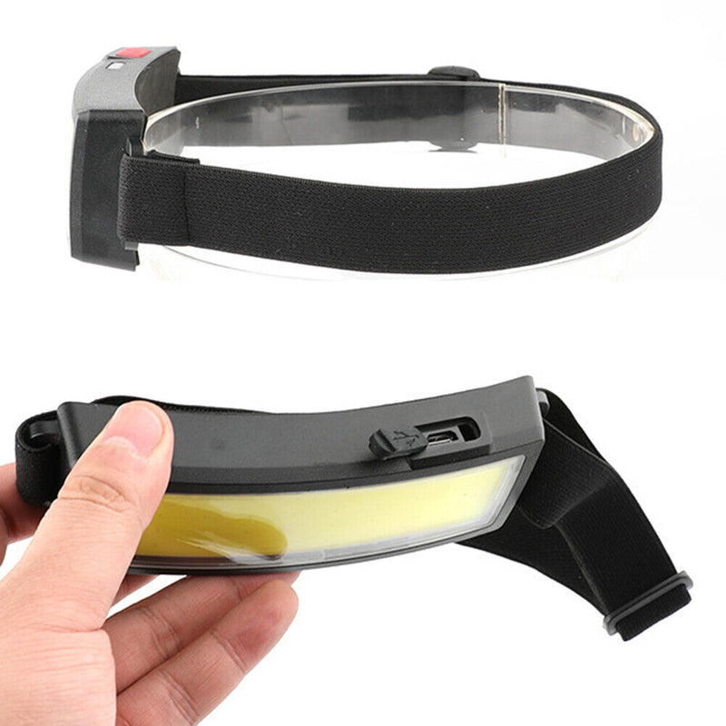 Portable COB Cycling Headlight USB Rechargeable Strong Fishing Headlamp