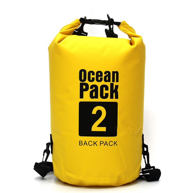 2L Waterproof Dry Bag Swimming Outdoor Drift Kayaking Storage Pack (Yellow)