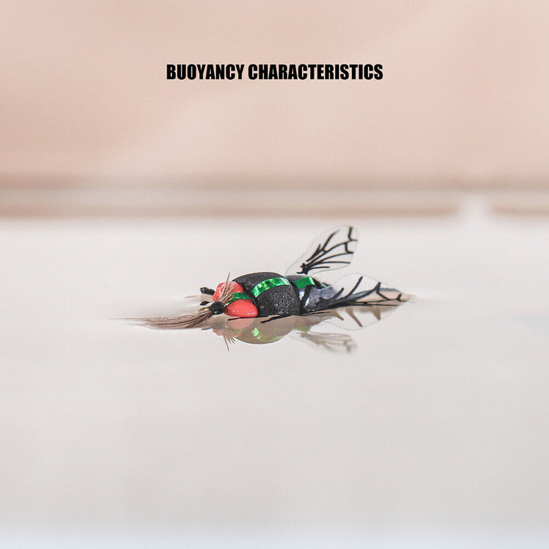 2x LEO Topwater False Bait with Fishhook Fishing Lure Bionic Insect Fly Jig