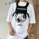 Street Shoulder Bag Women Men Hip Hop Vest Chest Pouch (2 Reflective Black)