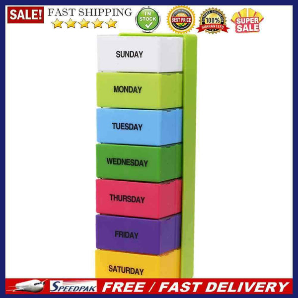 5pcs Plastic Portable7 Days Colorful Holder 28 Slot Medicine