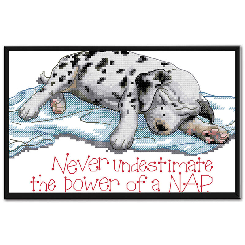 Full/Partial Cross Stitch Cotton Dog 14CT Handiwork DIY Stamped Wall Craft Kit