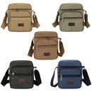 3pcs Men Canvas Zip Casual Travel Crossbody Shoulder Bag(Army Green)
