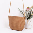 Women Straw Weave Flower Summer Beach Shoulder Crossbody Bag (Sunflower)