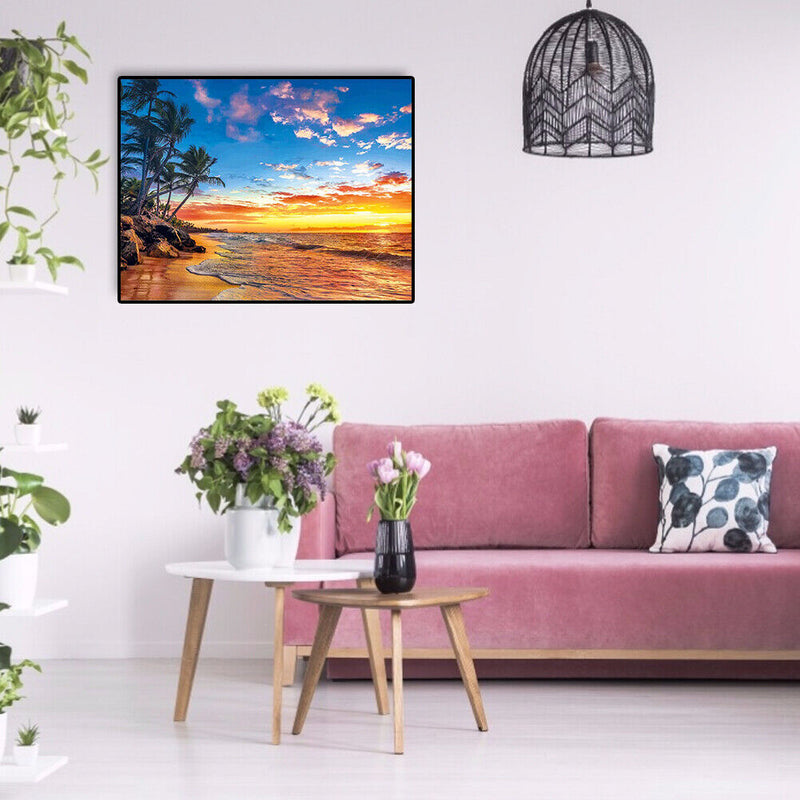 Painting By Numbers Sea Scenery DIY Oil Coloring Landscape Drawing Pictures