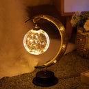 Moon Sepak Takraw Lamp Handmade Hemp Rope Wrought Iron Night Light for Bedroom