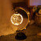 Moon Sepak Takraw Lamp Handmade Hemp Rope Wrought Iron Night Light for Bedroom