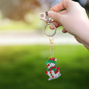 4pcs Diamond Christmas DIY Full Special Shape Drill Painting Keychain Kit C