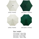 Sunshade Umbrella Cover Outdoor Garden UV Cloth (Dark Green 2.7m 6 Bone)