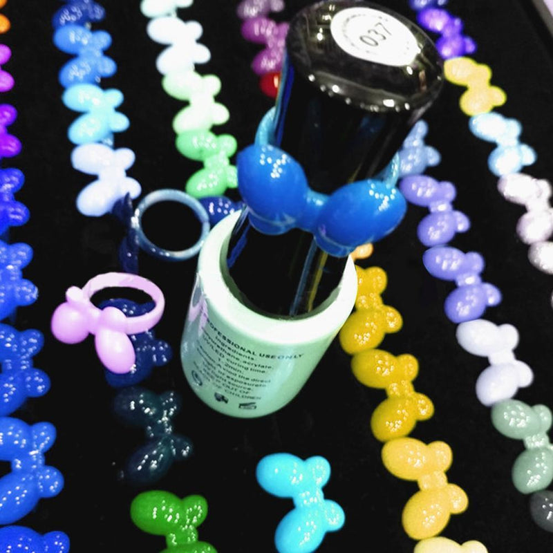 50pcs/set Butterfly Nail Polish Display False Nails Ring Tool (Transparent)